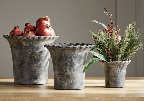 Planteritas Ceramica Gris- Set 3